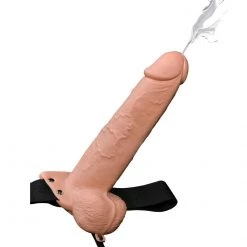 Pipedream Products Dildos 9 Inch Hollow Squirting Strap-On With Balls