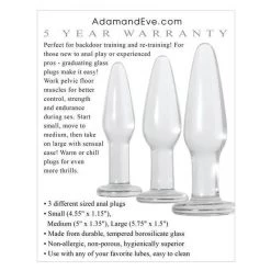 Evolved Novelties INC Adam & Eve Glass Butt Plug Set