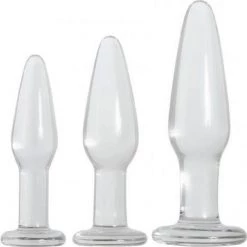 Evolved Novelties INC Adam & Eve Glass Butt Plug Set