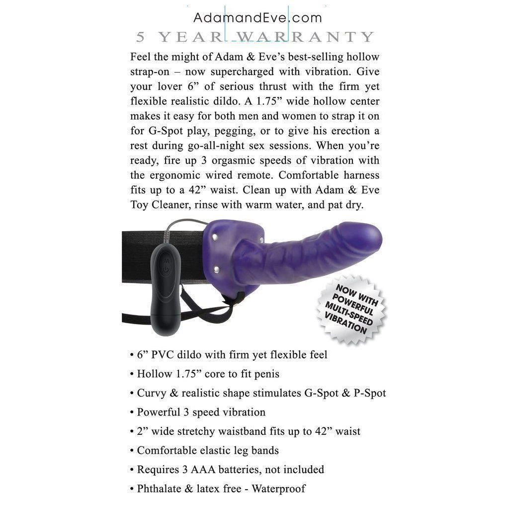 Evolved Novelties INC Dildos Adam & Eve Universal Vibrating Hollow Strap On 7 Evolved Novelties INC Dildos Adam & Eve Universal Vibrating Hollow Strap On