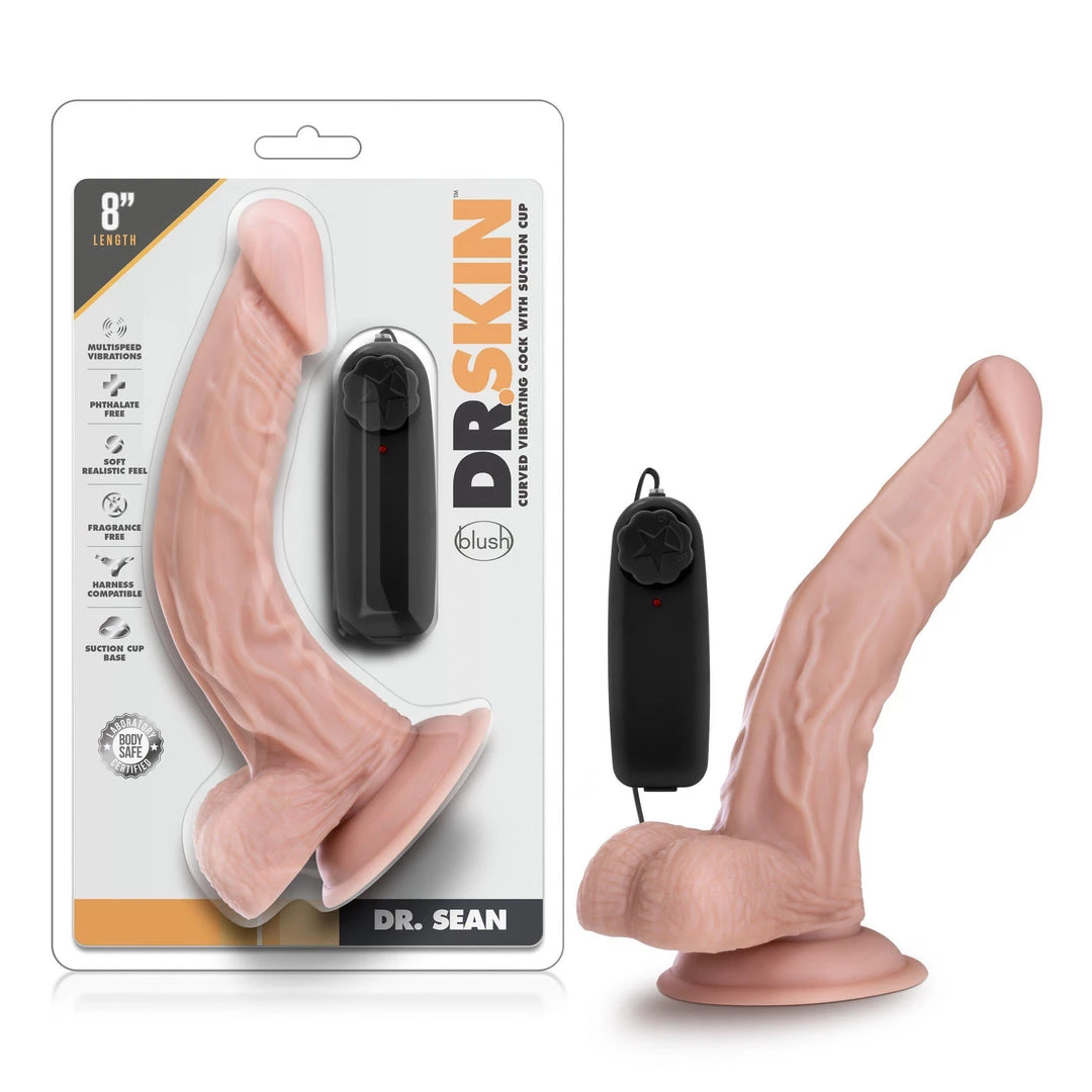 Blush Novelties Dildos Blush Dr. Sean 8 Inch Curved Vibrating Cock 8 Blush Novelties Dildos Blush Dr. Sean 8 Inch Curved Vibrating Cock