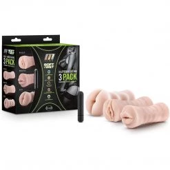 Blush Novelties Blush Self Lubricating Vibrating Stroker Sleeve Kit Male Masturbators