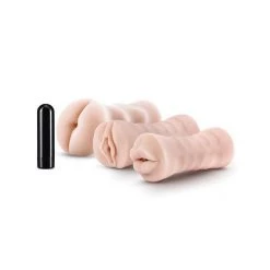 Blush Novelties Blush Self Lubricating Vibrating Stroker Sleeve Kit Male Masturbators