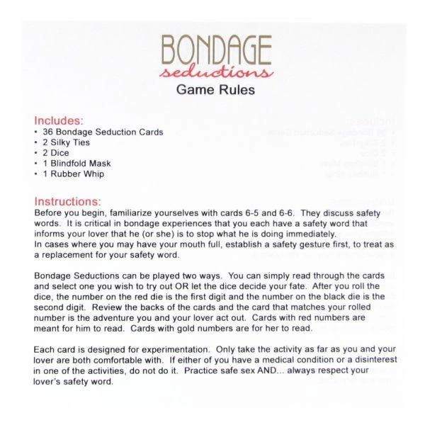 Kheper Games Bondage Seductions Card Game 12 Kheper Games Bondage Seductions Card Game