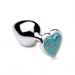 Xr LLC Booty Sparks Gemstones Turquoise Heart Anal Plug