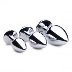 XR Brands Booty Sparks Anal Sex Toys Booty Sparks Red Gem With Bells Anal Plug Set