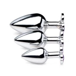 Xr LLC Anal Sex Toys BootySparks Violet Flower Gem Anal Plug Set