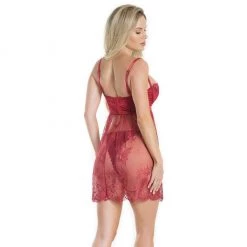 Coquette International Bordeaux Sheer Babydoll Lingerie