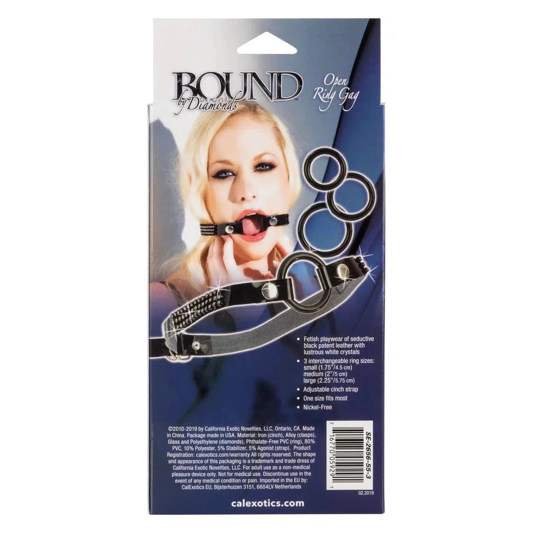 California Exotic Novelties Bound By Diamonds Open Ring Gag 7 California Exotic Novelties Bound By Diamonds Open Ring Gag