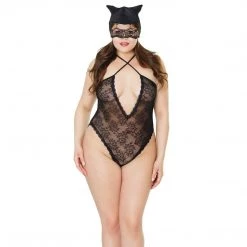 Coquette International Coquette Fashion Stretch Lace Kitty Teddy & Mask Lingerie