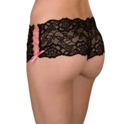 Rene Rofe Crotchless Lace Side Tie Boyleg