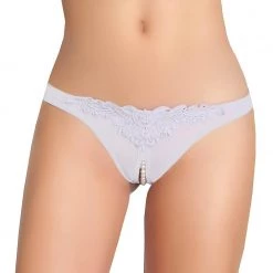 Oh La La Cheri Crotchless Pearl Thong Lingerie