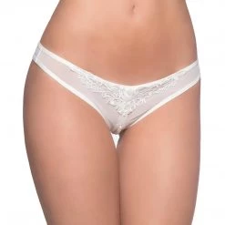 Oh La La Cheri Crotchless Pearl Thong Lingerie