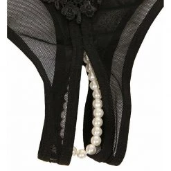 Oh La La Cheri Crotchless Pearl Thong Lingerie