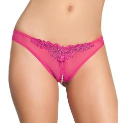 Oh La La Cheri Crotchless Pearl Thong Lingerie