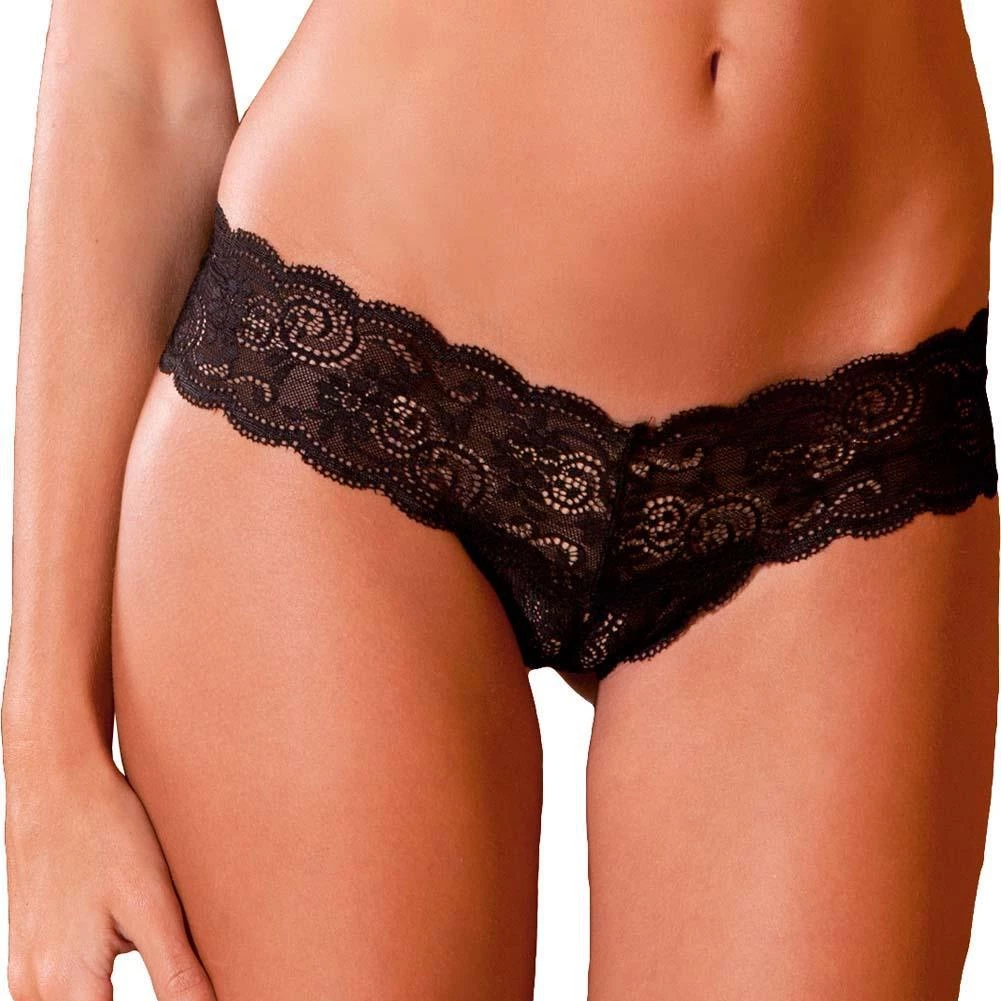 Rene Rofe Crotchless Thong With Lace-Up Back 5 Rene Rofe Crotchless Thong With Lace-Up Back