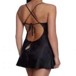 Dreamgirl International Diva Charmeuse Babydoll Sleepwear And Robe