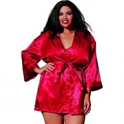 Dreamgirl International Diva Charmeuse Babydoll Sleepwear And Robe