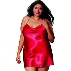 Dreamgirl International Diva Charmeuse Babydoll Sleepwear And Robe