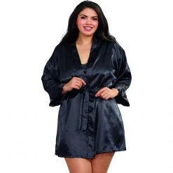 Dreamgirl International Diva Charmeuse Babydoll Sleepwear And Robe