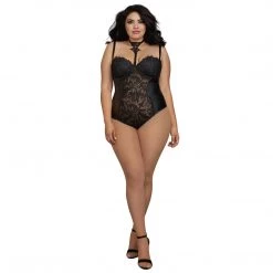 Dreamgirl International Dreamgirl Venice Lace & Stretch Faux Leather Teddy With Snap Crotch 17 Dreamgirl International Dreamgirl Venice Lace & Stretch Faux Leather Teddy With Snap Crotch
