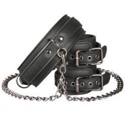 Edc Internet Bv Easy Toys Faux Leather Collar With Handcuffs Bondage