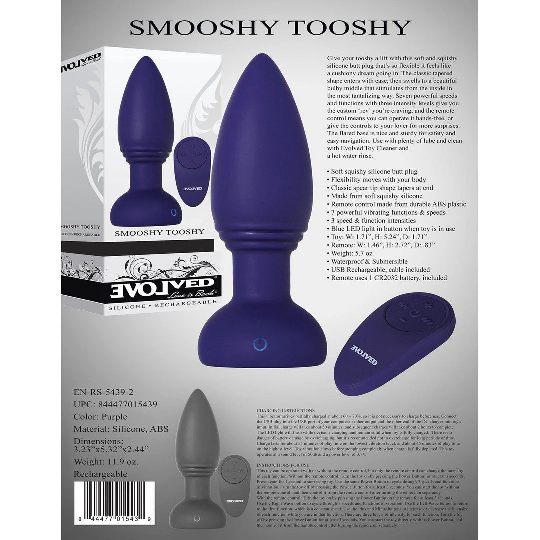 Evolved Novelties INC Evolved Smooshy Tooshy Rechargeable Plug Anal Sex Toys 7 Evolved Novelties INC Evolved Smooshy Tooshy Rechargeable Plug Anal Sex Toys