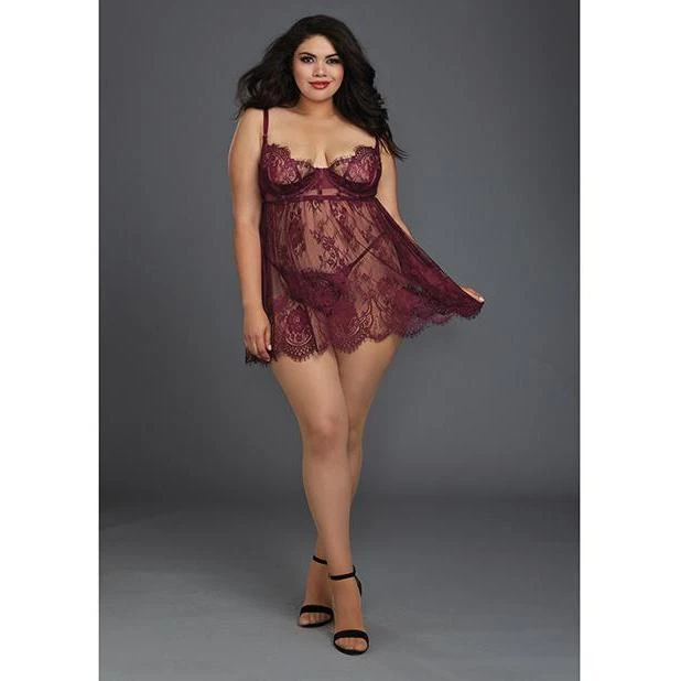 Dreamgirl International Eyelash Lace Babydoll Lingerie 5 Dreamgirl International Eyelash Lace Babydoll Lingerie