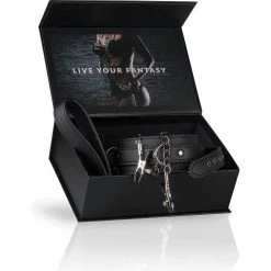 Edc Internet Bv Faux Leather Lead & Nipple Clamps Collar Restraint Set Bondage