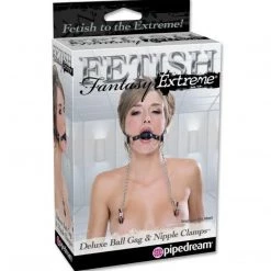 Pipedream Products Fetish Fantasy Deluxe Ball Gag & Nipple Clamps