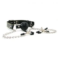 Pipedream Products Fetish Fantasy Deluxe Ball Gag & Nipple Clamps