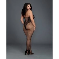 Dreamgirl International Fishnet Bodystocking With Lace Teddy Design Lingerie