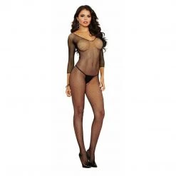 Dreamgirl International Fishnet Long Sleeved Bodystocking Hosiery Lingerie