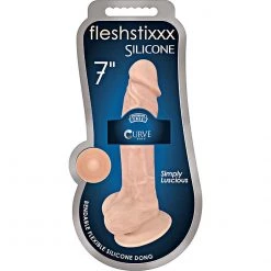 Curve Novelties Dildos FleshStixxx Bendable Flexible Silicone Dildo With Balls
