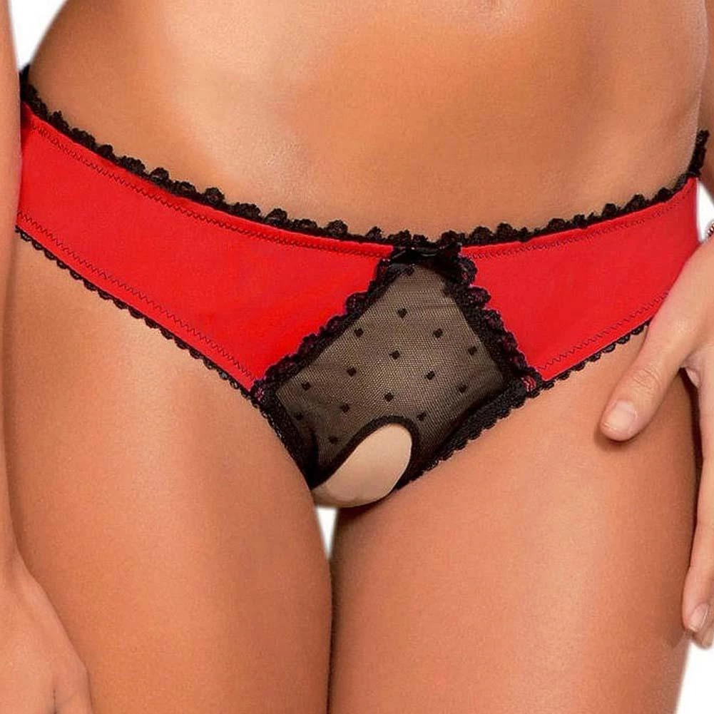 Rene Rofe Lingerie Frills Crotchless Panty With Back Bows 13 Rene Rofe Lingerie Frills Crotchless Panty With Back Bows