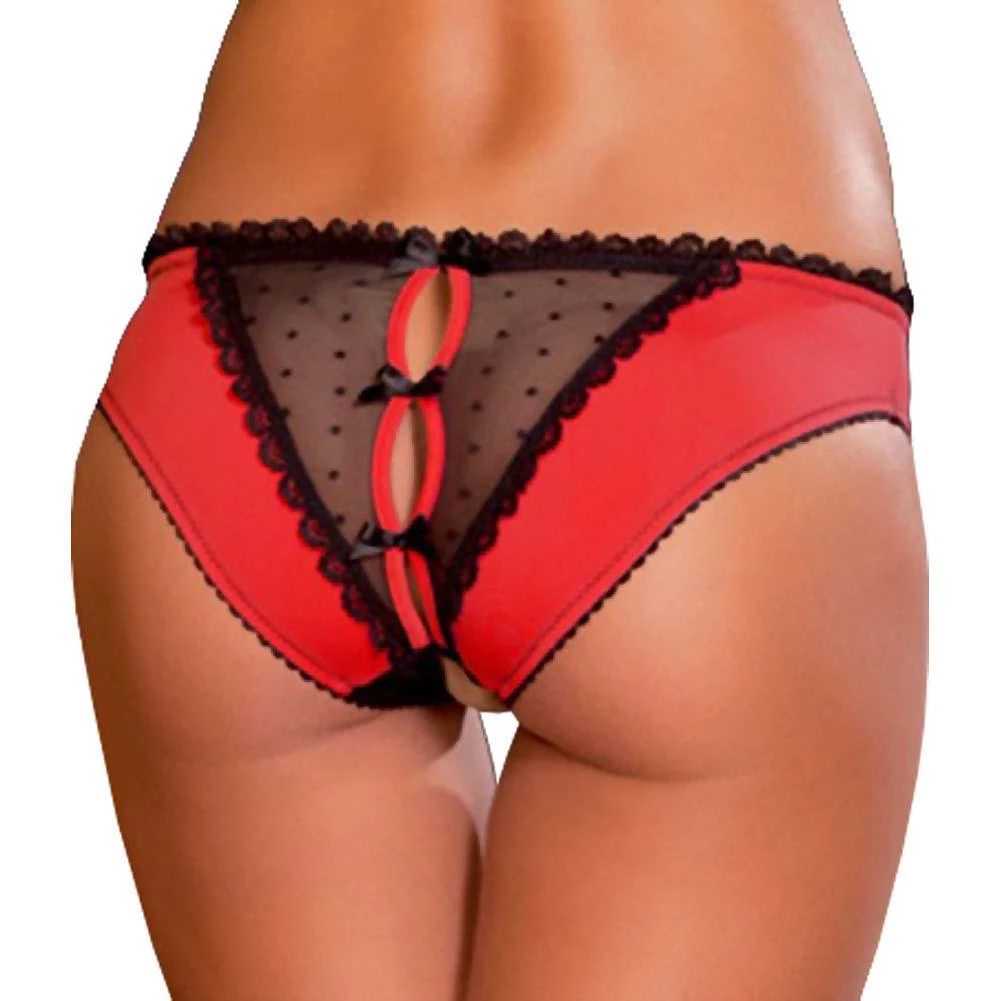 Rene Rofe Lingerie Frills Crotchless Panty With Back Bows 14 Rene Rofe Lingerie Frills Crotchless Panty With Back Bows