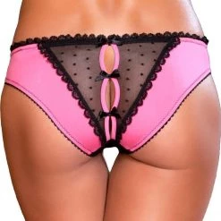 Rene Rofe Lingerie Frills Crotchless Panty With Back Bows 21 Rene Rofe Lingerie Frills Crotchless Panty With Back Bows