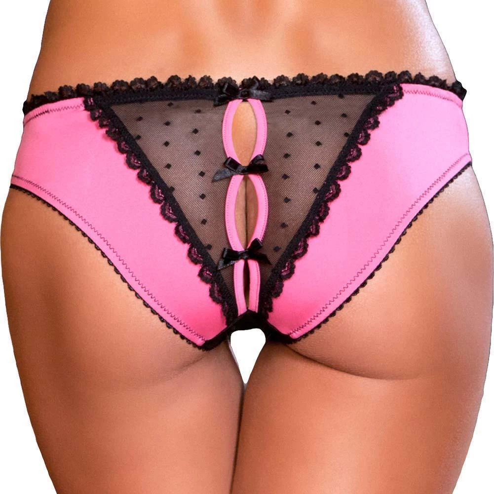 Rene Rofe Lingerie Frills Crotchless Panty With Back Bows 10 Rene Rofe Lingerie Frills Crotchless Panty With Back Bows