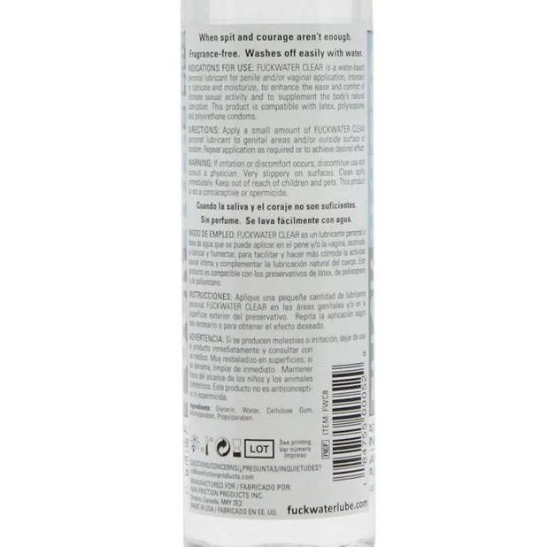 Picture Brite Lubes FuckWater Clear Water-Based Personal Lubricant 8 Picture Brite Lubes FuckWater Clear Water-Based Personal Lubricant