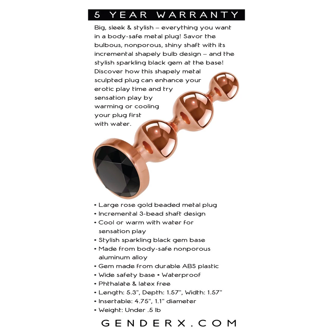 Evolved Novelties INC Anal Sex Toys Gender X Gold Digger Beaded Plug 18 Evolved Novelties INC Anal Sex Toys Gender X Gold Digger Beaded Plug