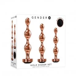 Evolved Novelties INC Anal Sex Toys Gender X Gold Digger Metal Plug Set