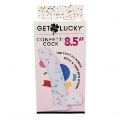 Thank Me Now INC Dildos Get Lucky 8.5 Inch Real Skin Confetti Dildo