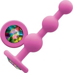 Ns Novelties INC Glams Ripple Silicone Rainbow Gem Anal Sex Toys
