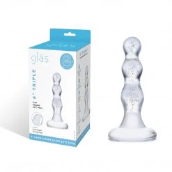 Electric Eel INC Glas Triple Play Beaded Butt Plug Anal Sex Toys