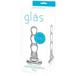 Electric Eel INC Glas Triple Play Beaded Butt Plug Anal Sex Toys