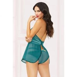 Seven 'til Midnight Costume High Neck Lace Mesh Babydoll Lingerie