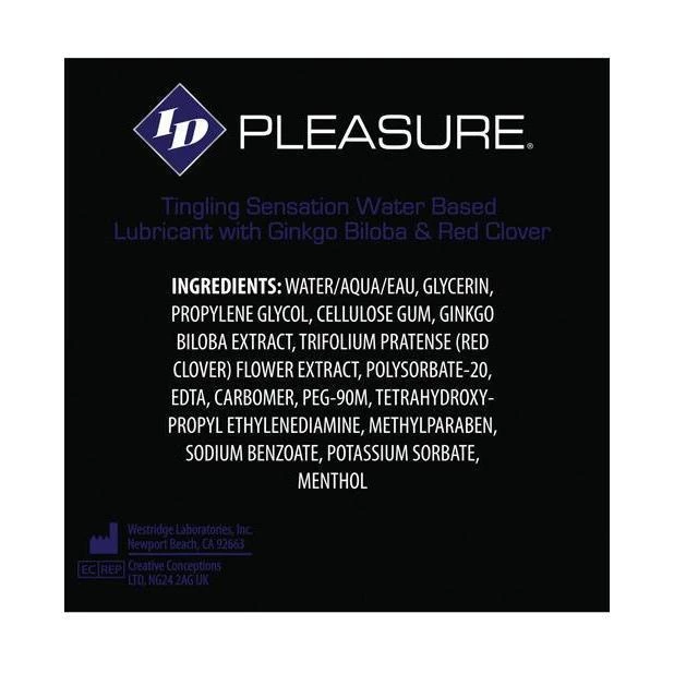 Westridge Laboratories ID Pleasure Waterbased Tingling Lubricant Lubes 4 Westridge Laboratories ID Pleasure Waterbased Tingling Lubricant Lubes