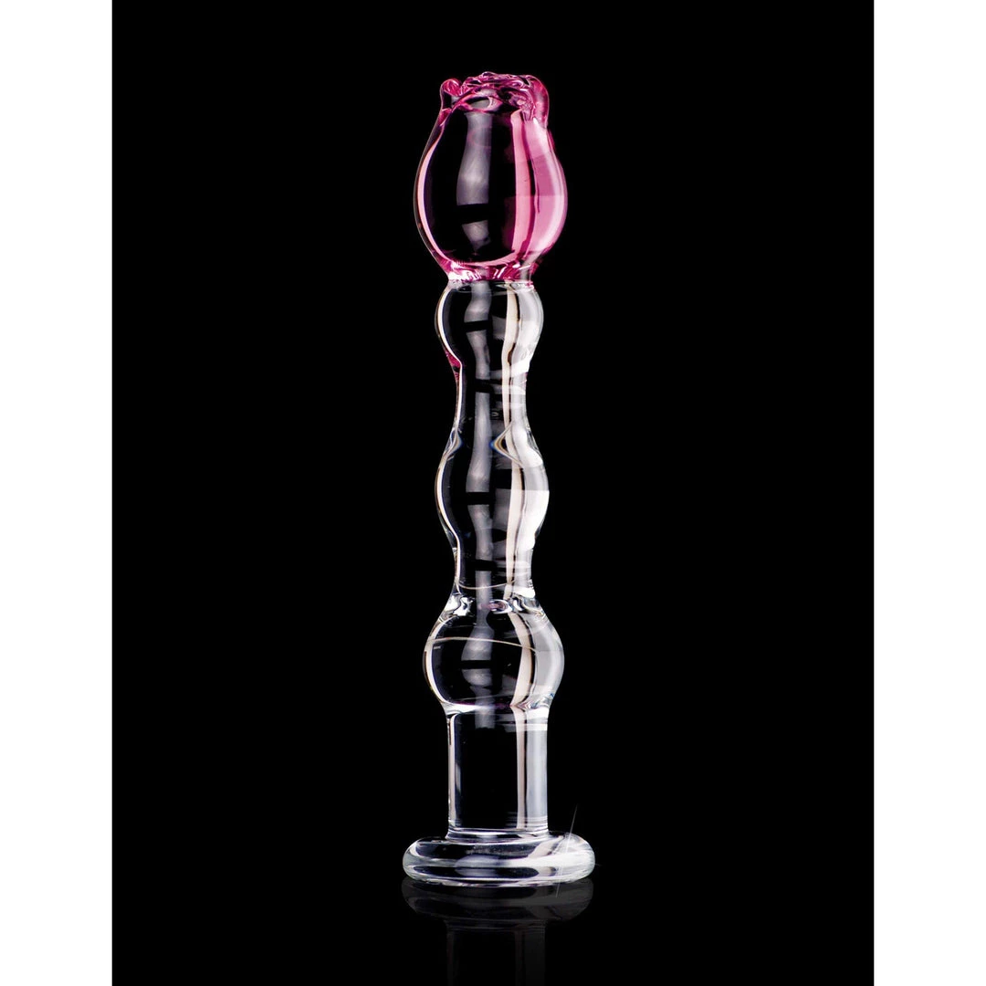 Pipedream Products Dildos Icicles No. 12 Glass Rose Dildo 6 Pipedream Products Dildos Icicles No. 12 Glass Rose Dildo