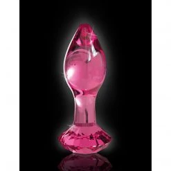 Pipedream Products Icicles No. 79 Glass Diamond Butt Plug - Pink