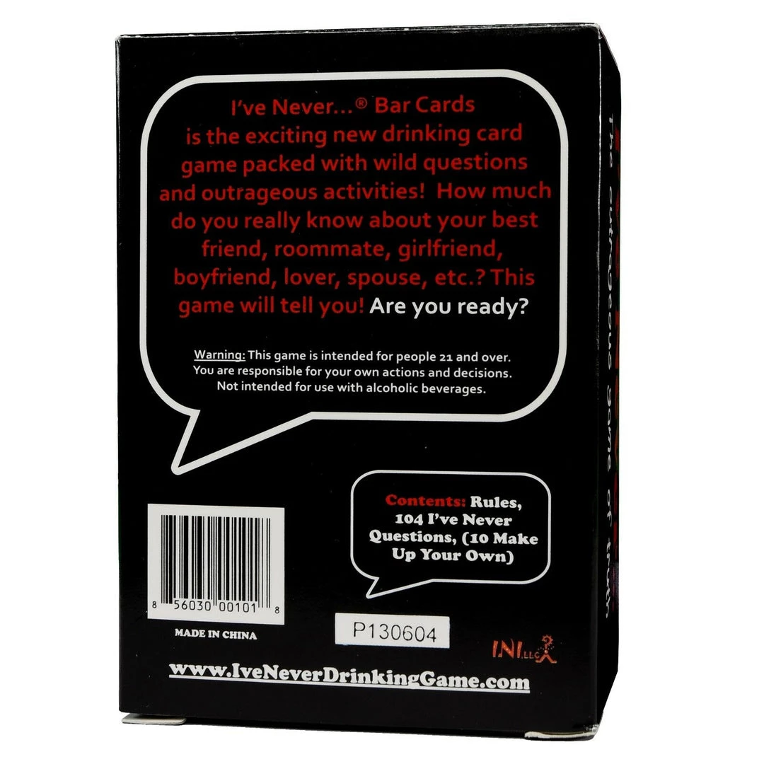 Ini LLC I've Never Bar Cards 8 Ini LLC I've Never Bar Cards